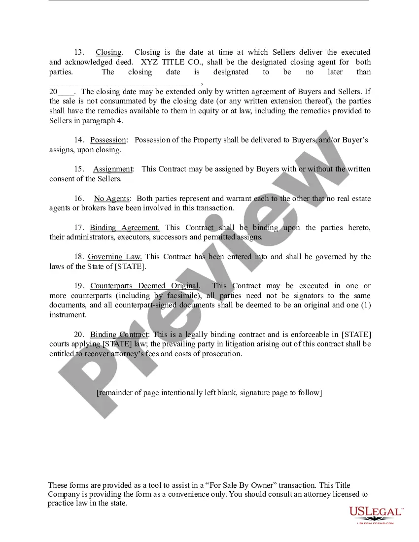 Get Real Estate Contract Preview Real Estate Contract