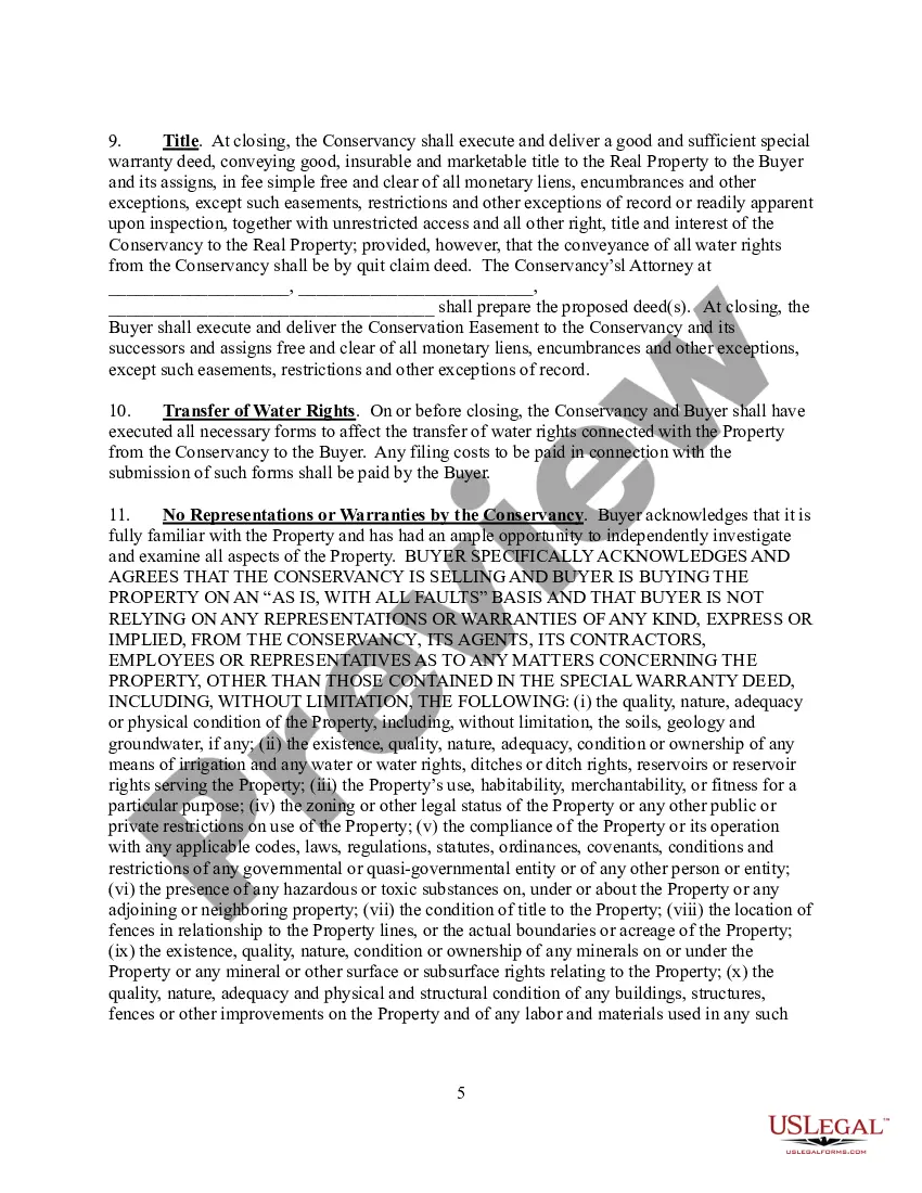 Preview Agreement for the Purchase and Sale of Real Estate