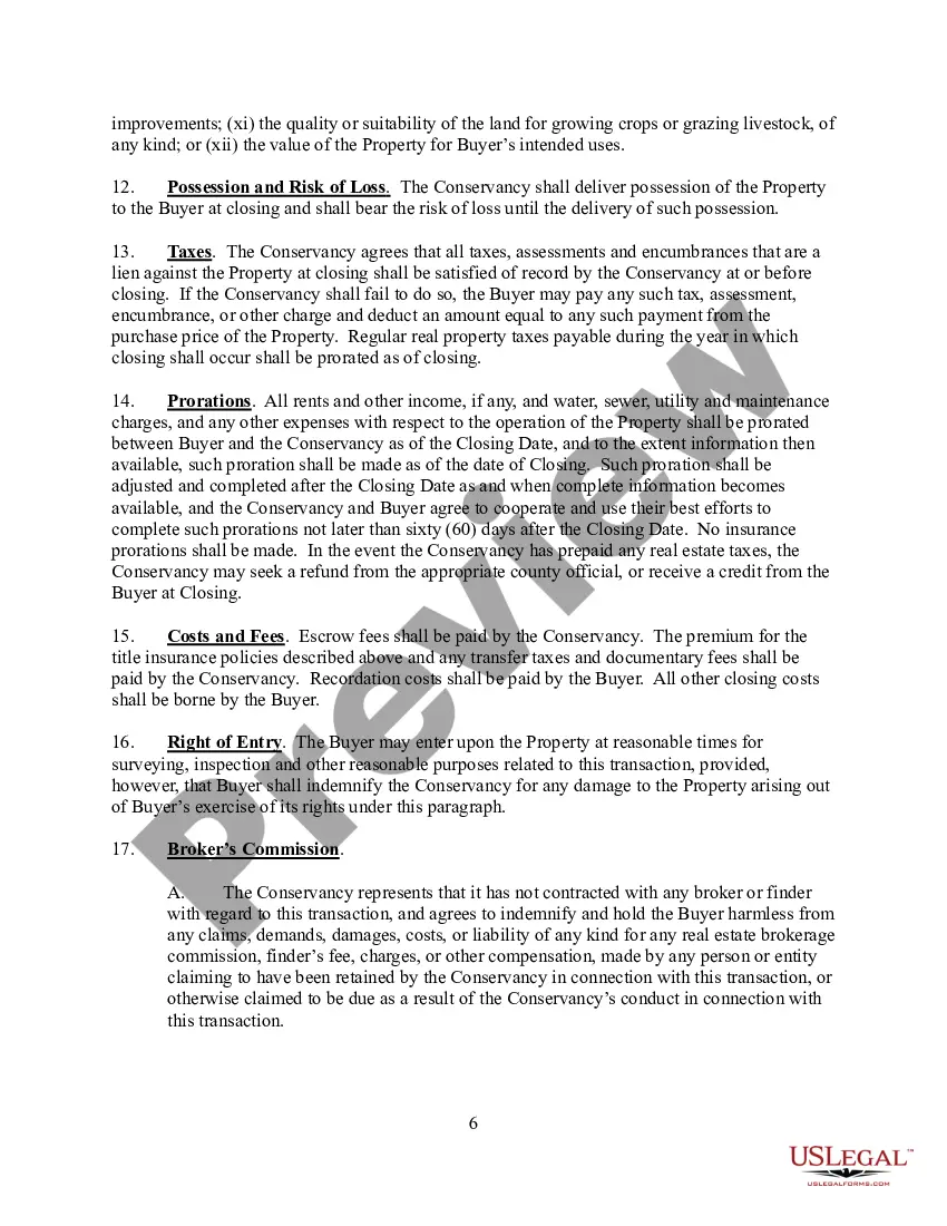 Preview Agreement for the Purchase and Sale of Real Estate