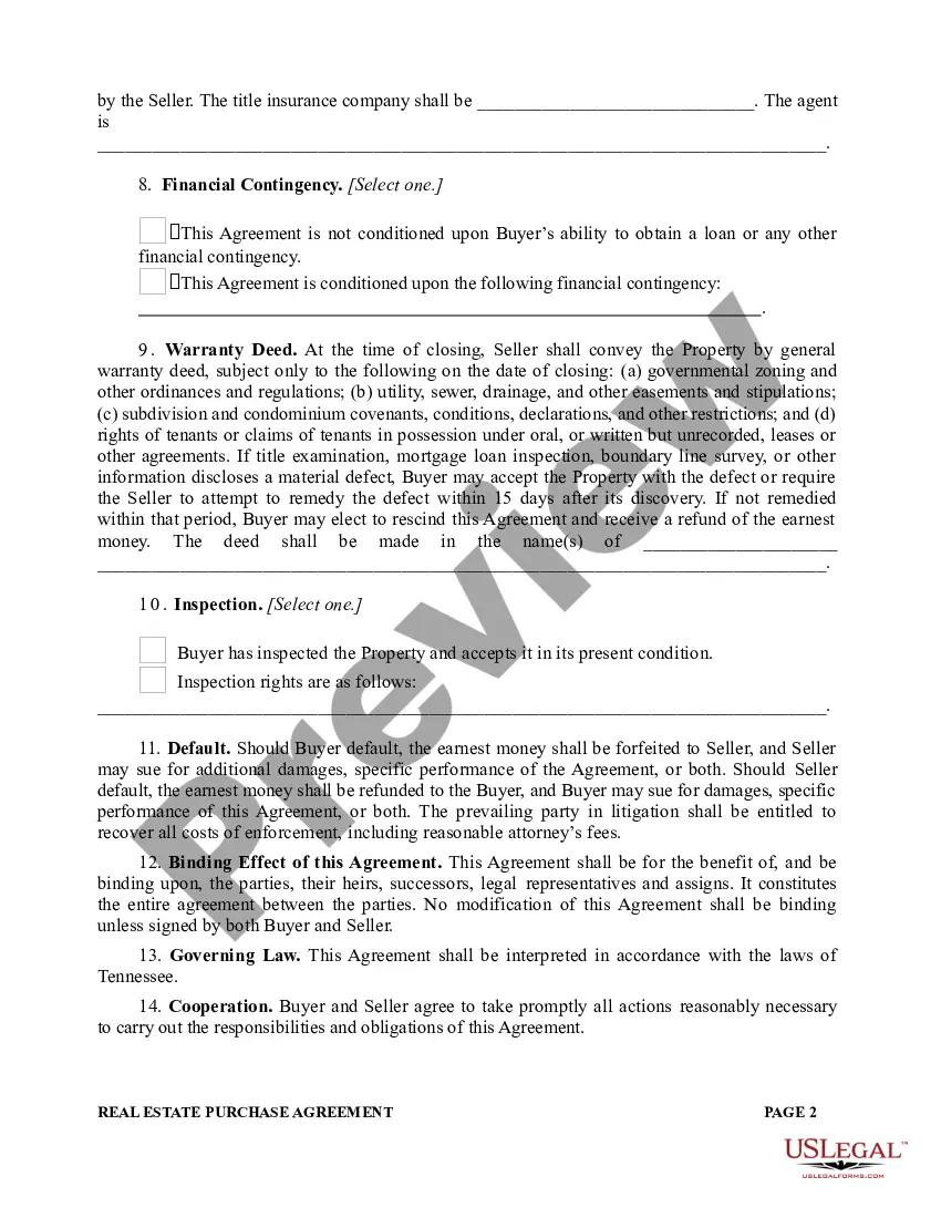 Preview Real Estate Purchase Agreement