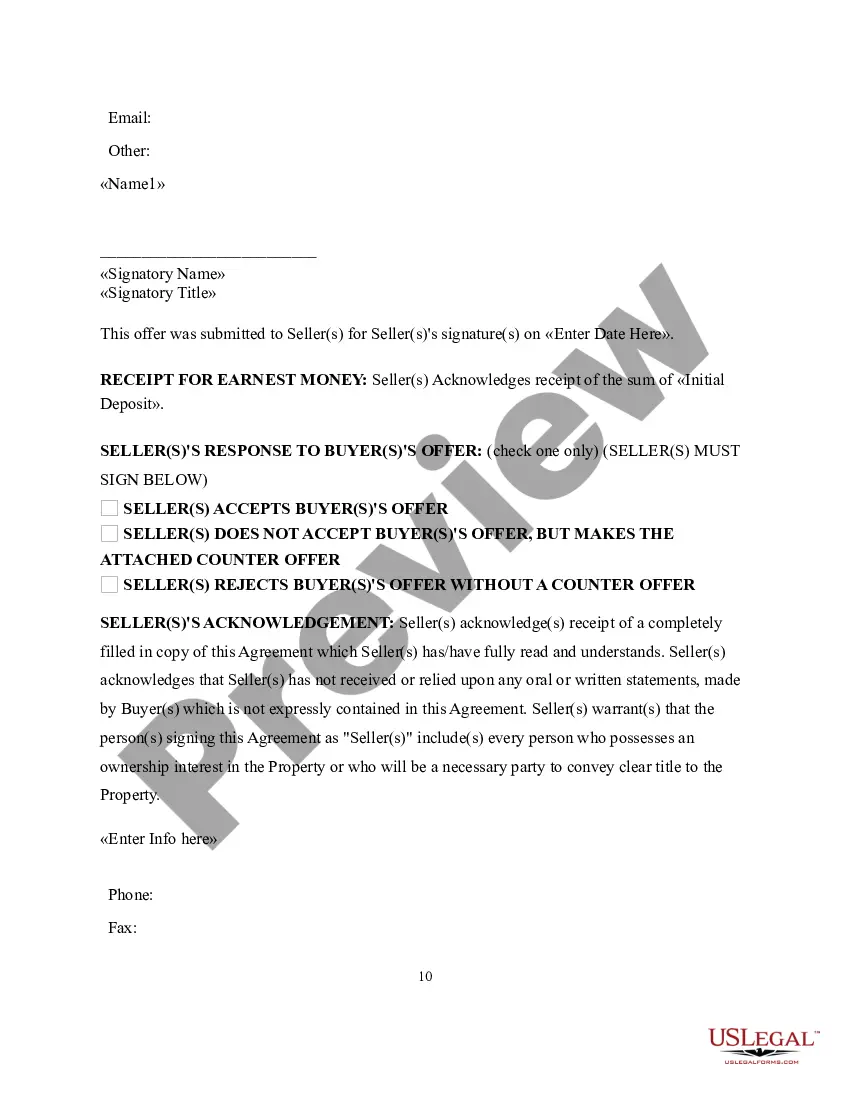 Preview Purchase and Sale Agreement