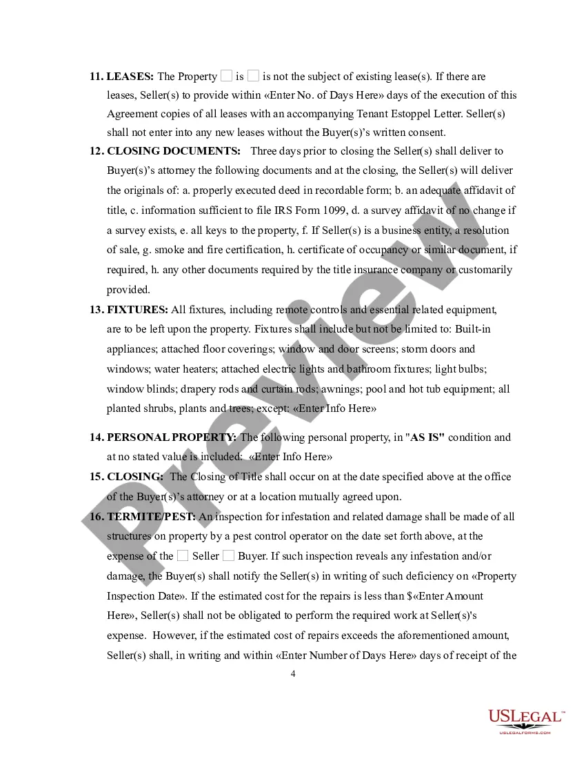 Preview Purchase and Sale Agreement