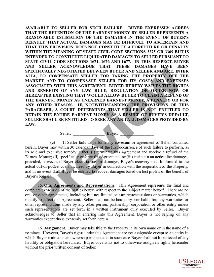 Preview Real Estate Purchase and Sale Agreement with Joint Escrow Instructions