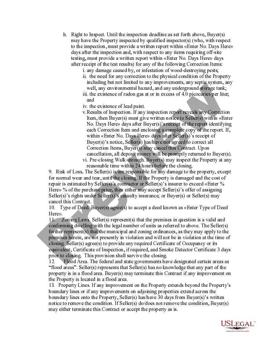 Preview Contract for Sale or Real Estate Property