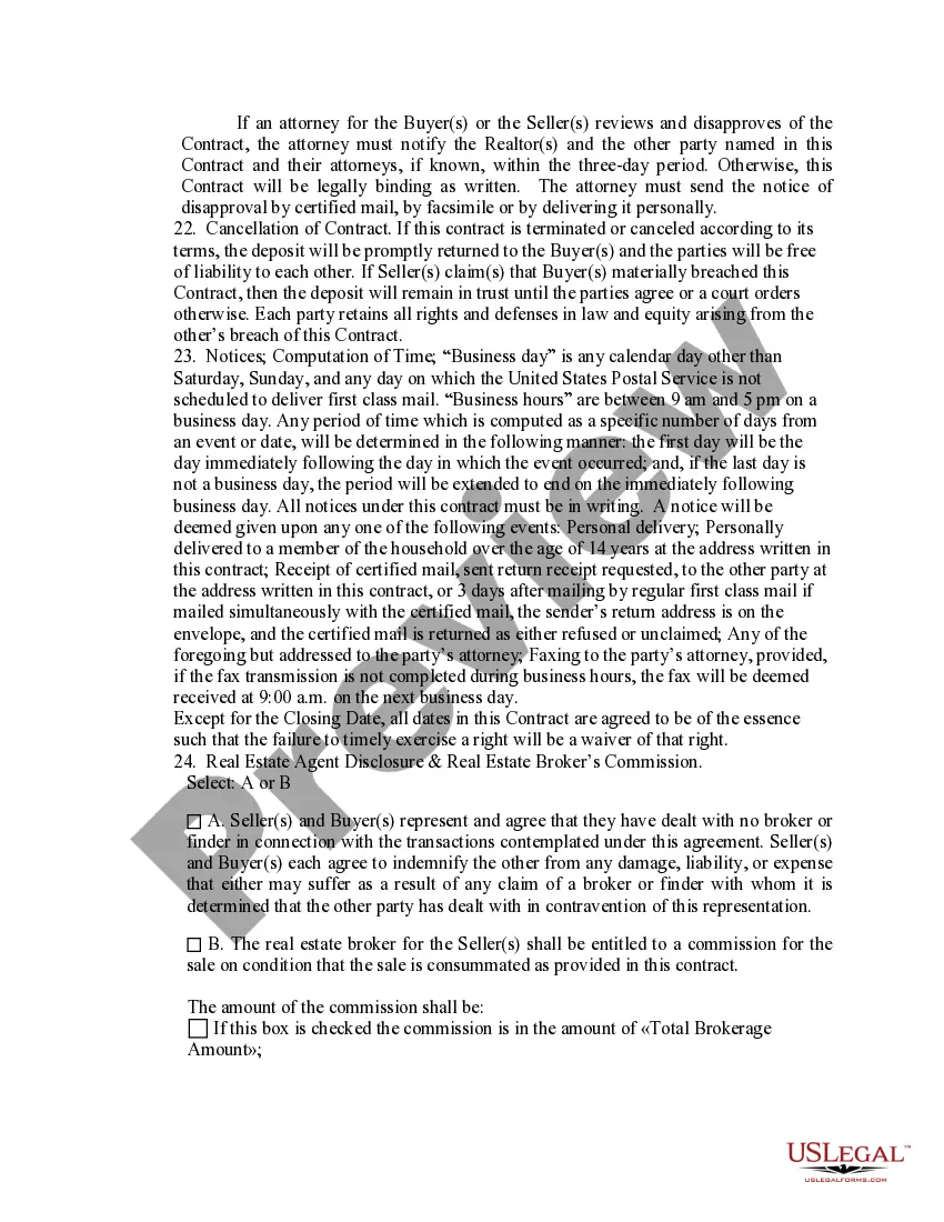 Preview Contract for Sale or Real Estate Property