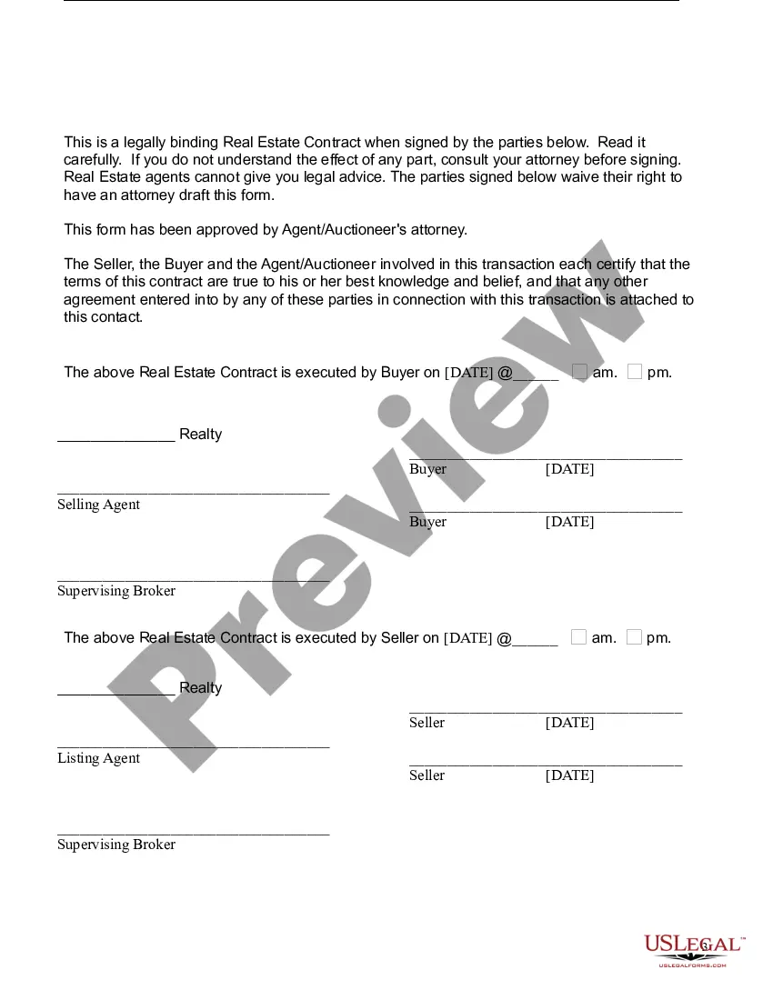 Preview Real Estate Contract: Public Auction