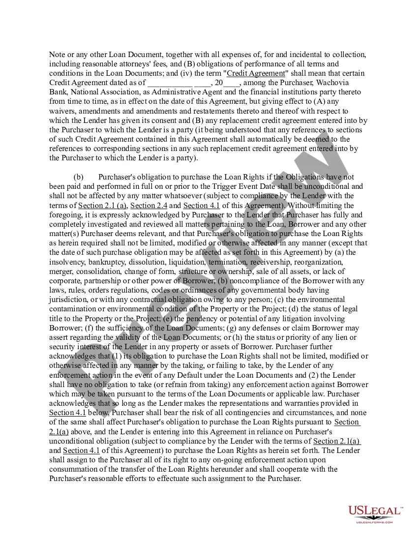 Preview Loan Purchase Agreement