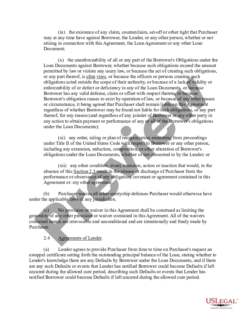 Preview Loan Purchase Agreement