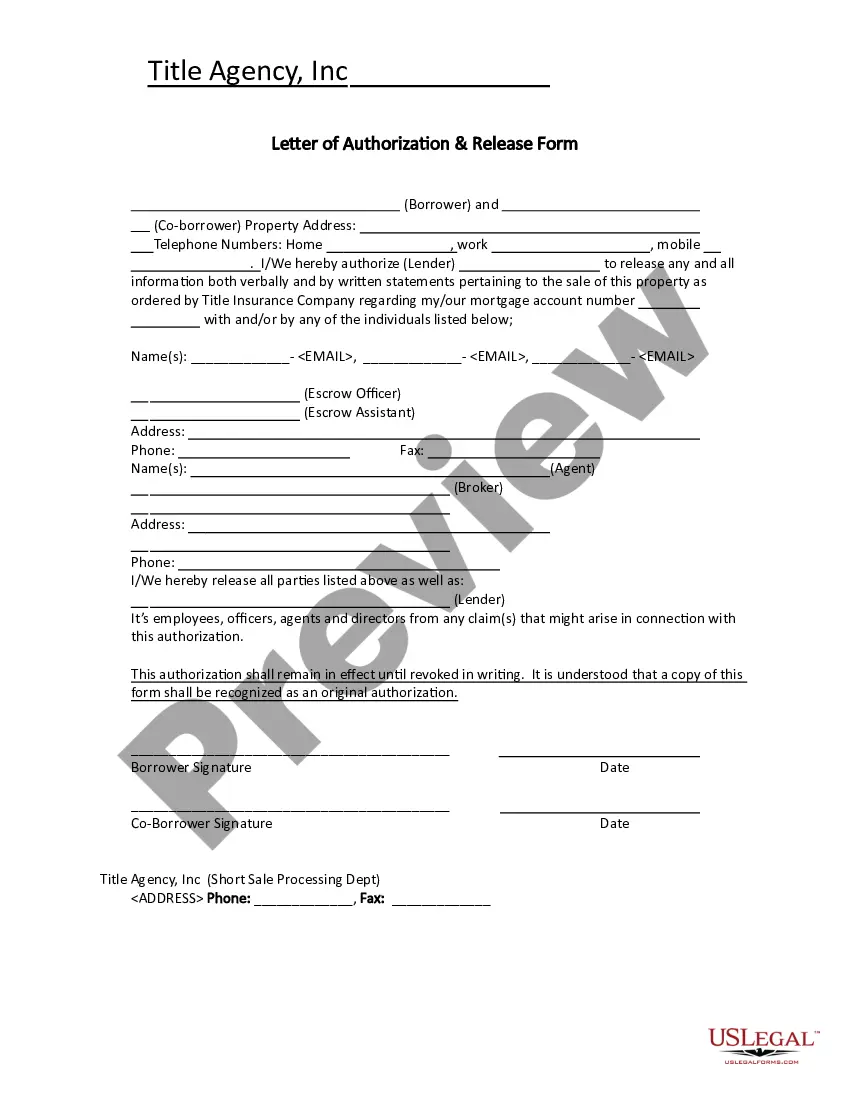 Preview Short Sale Processing Document and Agreement