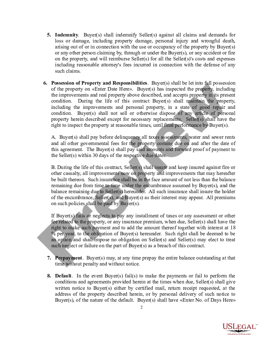 Preview Installment Contract for the Transfer of Realty