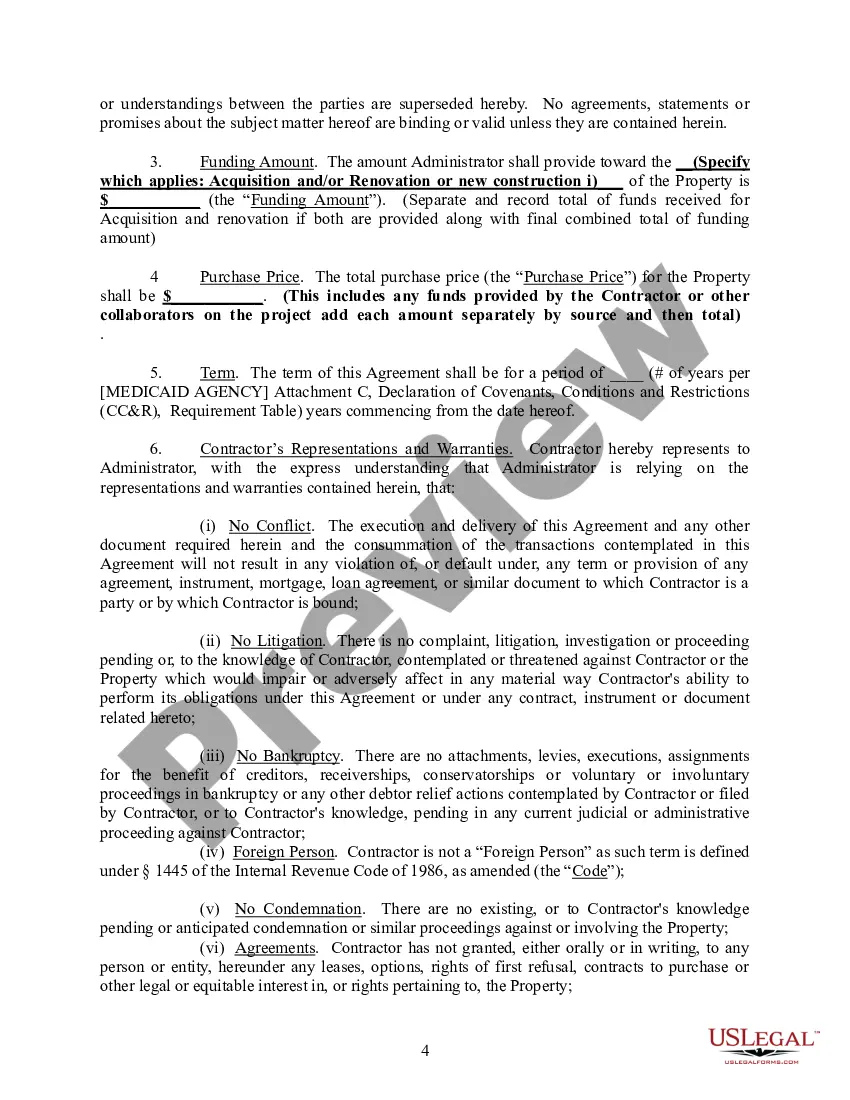 Get Housing Acquisition and-or Renovation of New Construction Operating and Funding Agreement Preview Housing Acquisition and-or Renovation of New Construction Operating and Funding Agreement