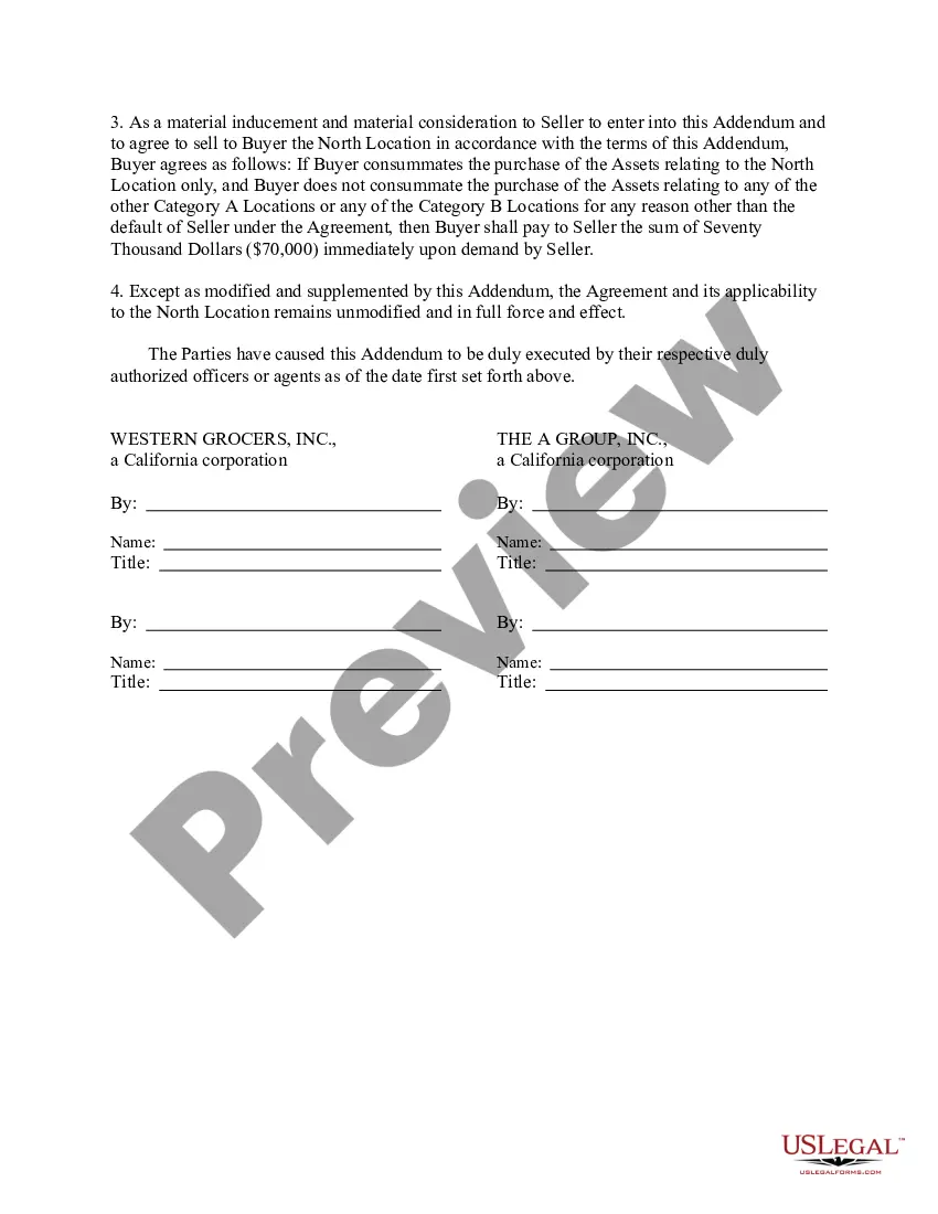 Get Addendum to Purchase and Sale Agreement with Joint Escrow Instructions Preview Addendum to Purchase and Sale Agreement with Joint Escrow Instructions