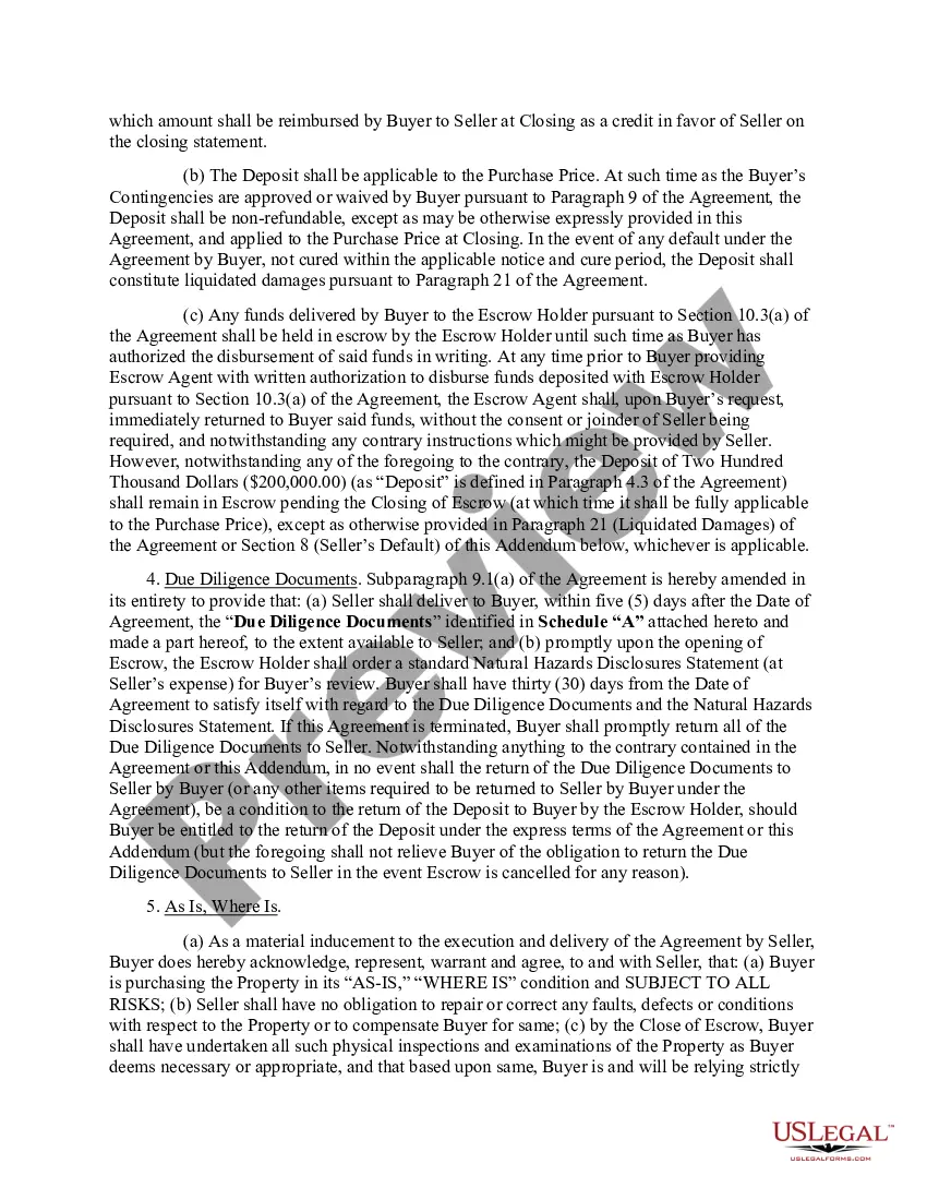 Get Addendum to Standard Offer, Agreement and Escrow Instructions for Purchase of Real Estate Preview Addendum to Standard Offer, Agreement and Escrow Instructions for Purchase of Real Estate