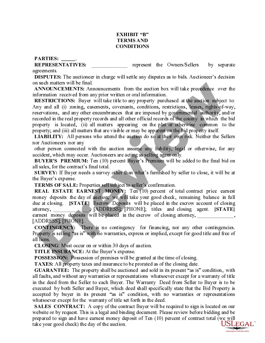 Preview Auction Purchase Contract