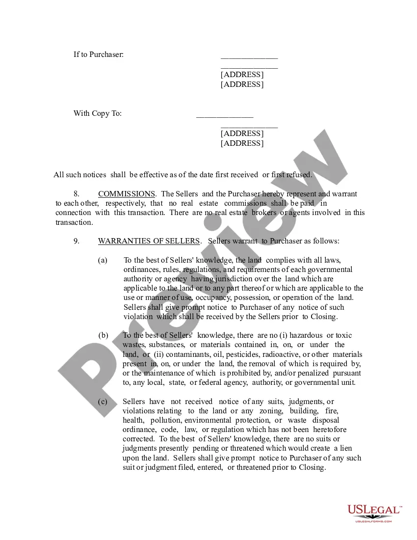 Preview Agreement for the Purchase and Sale of Real Estate