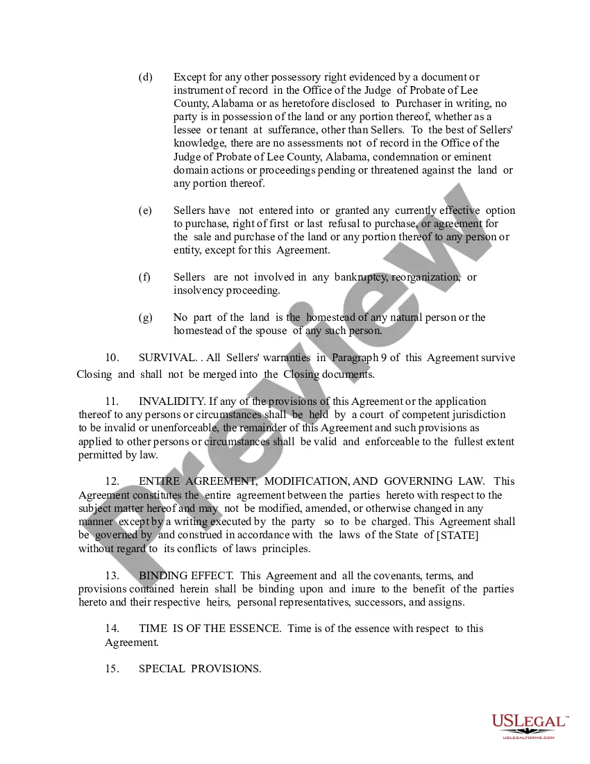 Preview Agreement for the Purchase and Sale of Real Estate