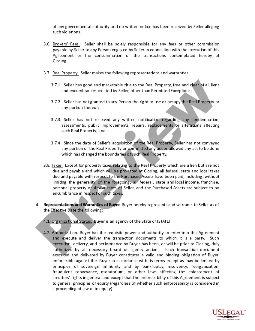 Get Agreement for Purchase and Sale of Assets Preview Agreement for Purchase and Sale of Assets