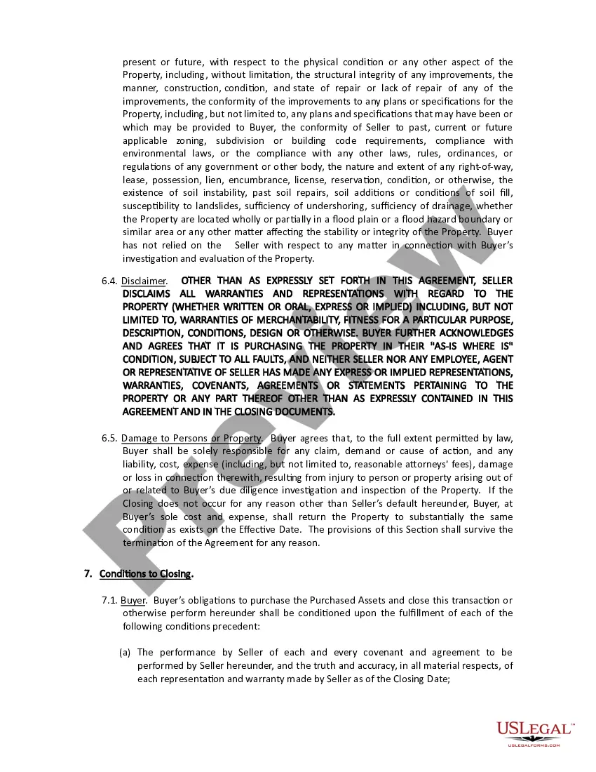 Get Agreement for Purchase and Sale of Assets Preview Agreement for Purchase and Sale of Assets