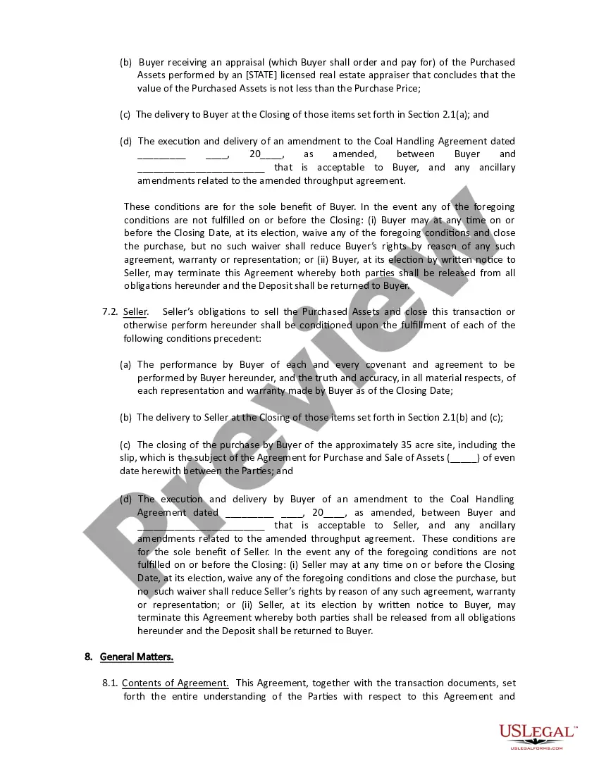 Get Agreement for Purchase and Sale of Assets Preview Agreement for Purchase and Sale of Assets
