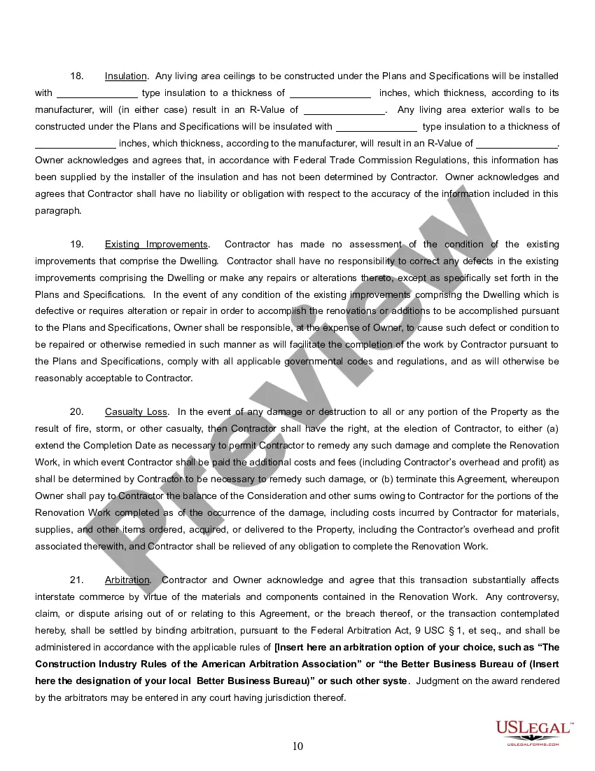 Preview Residential Remodeling Contract Template