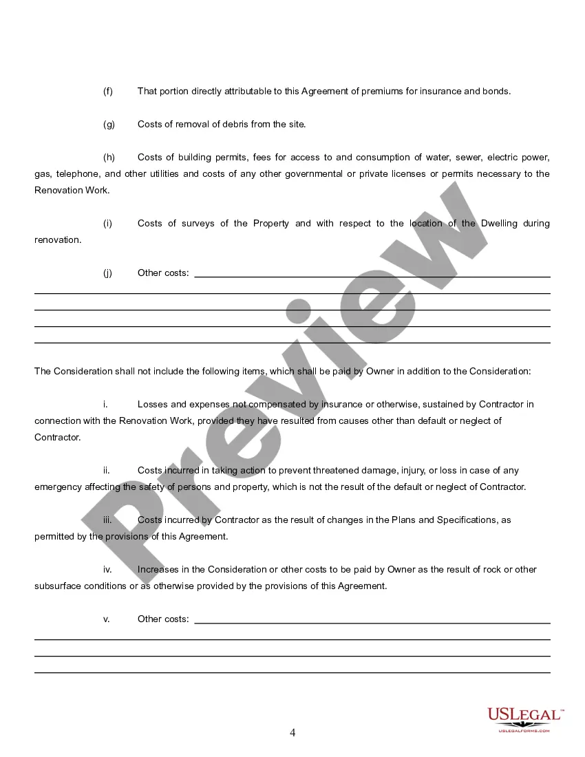 Preview Residential Remodeling Contract Template
