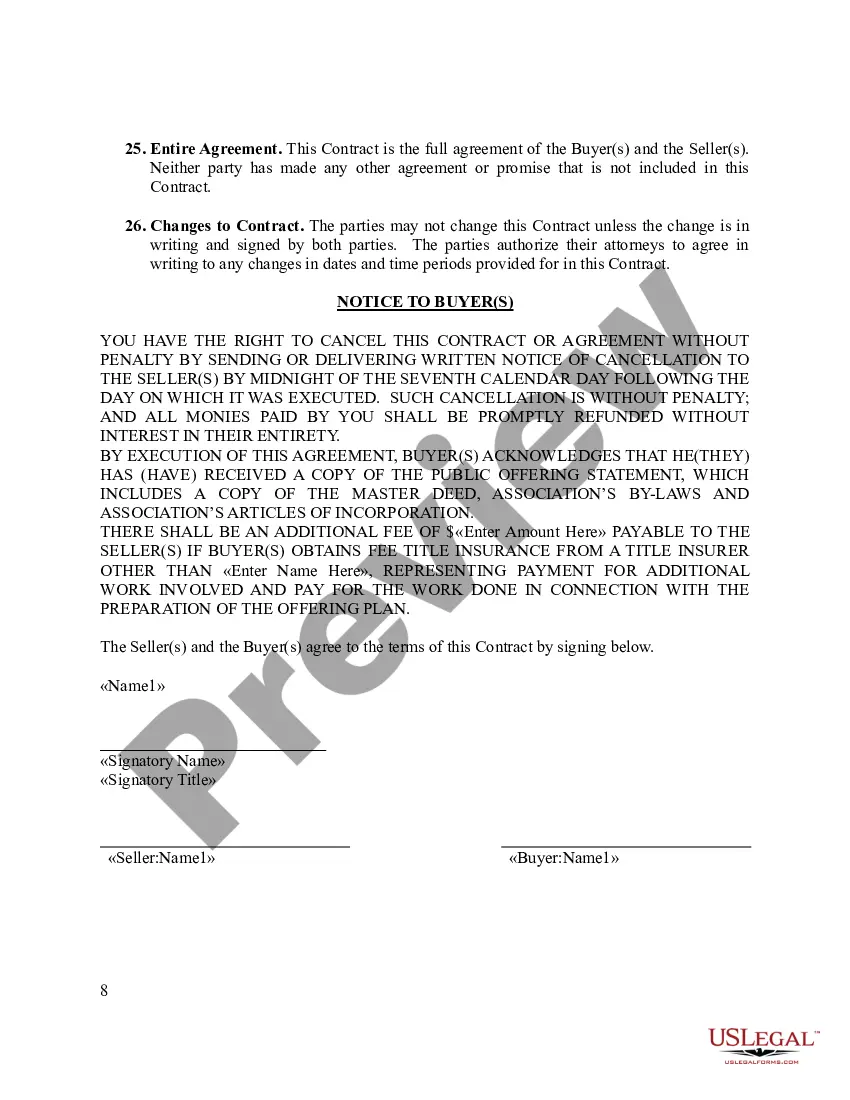 Get Contract for Sale of a Condominium Preview Contract for Sale of a Condominium