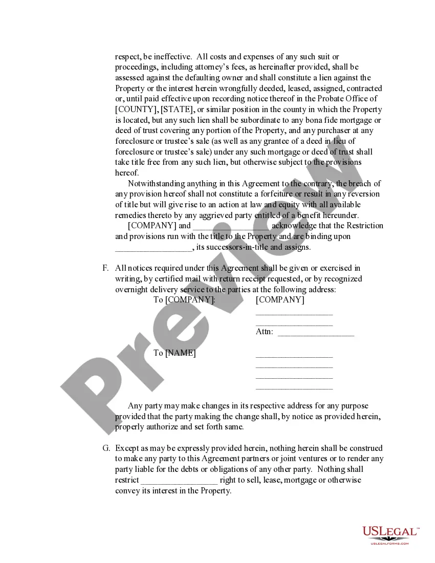 Get Declaration of Restrictive Covenant Preview Declaration of Restrictive Covenant