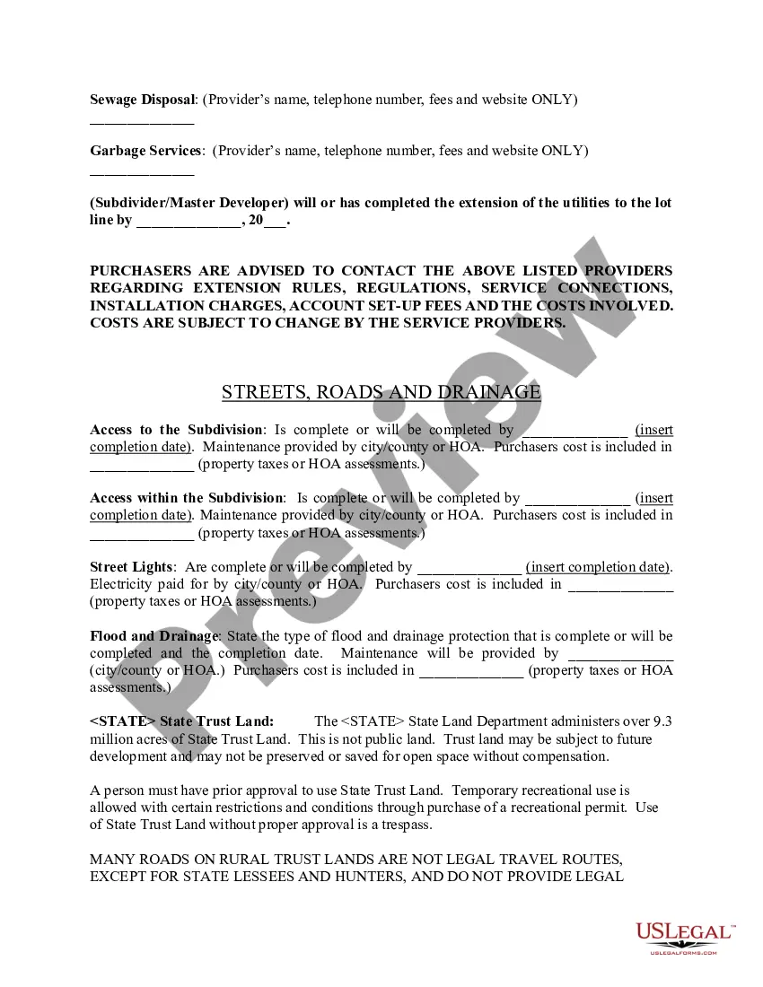 Get Subdivision Disclosure Report (public report) Preview Subdivision Disclosure Report (public report)