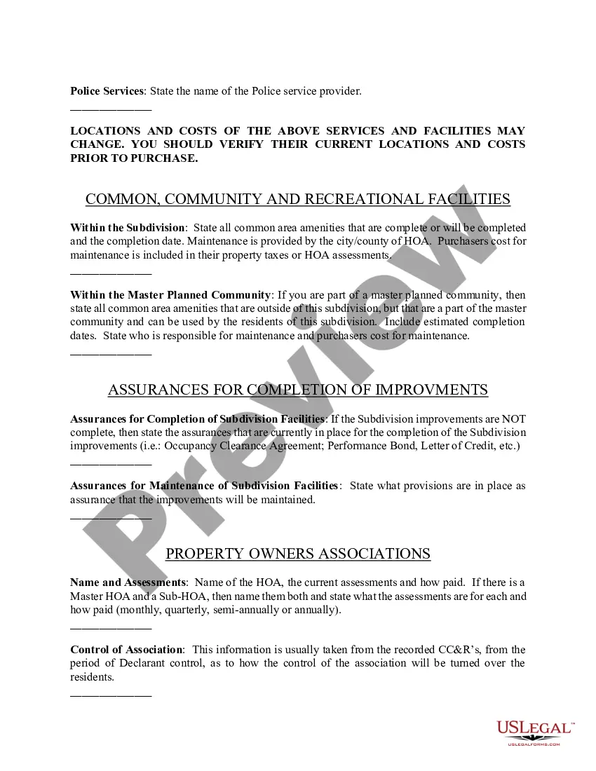 Get Subdivision Disclosure Report (public report) Preview Subdivision Disclosure Report (public report)
