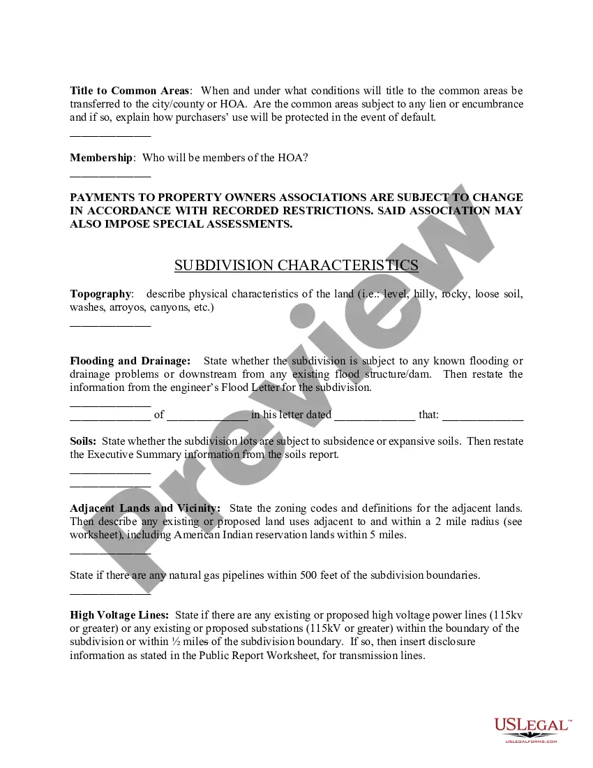 Get Subdivision Disclosure Report (public report) Preview Subdivision Disclosure Report (public report)