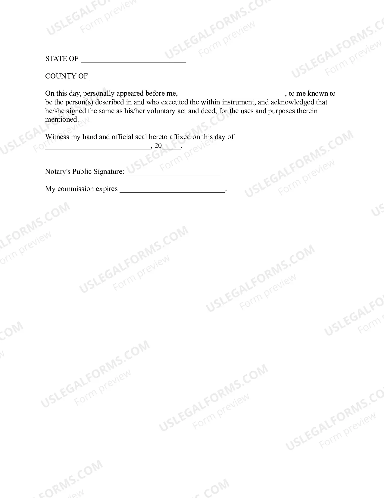 Preview Basic Life Estate Deed