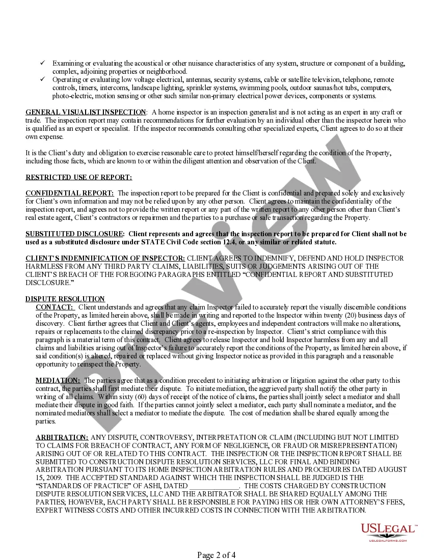 Get Inspection Contract Preview Inspection Contract