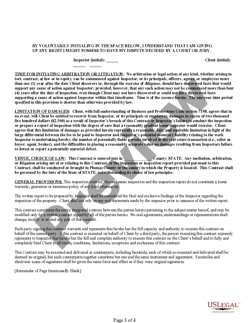 Get Inspection Contract Preview Inspection Contract