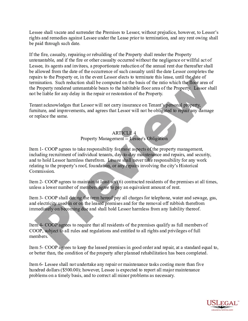 Preview Master Lease Agreement