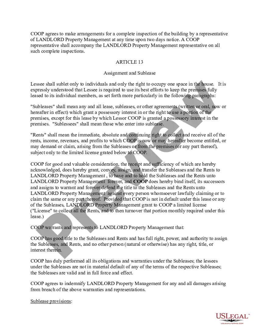 Preview Master Lease Agreement