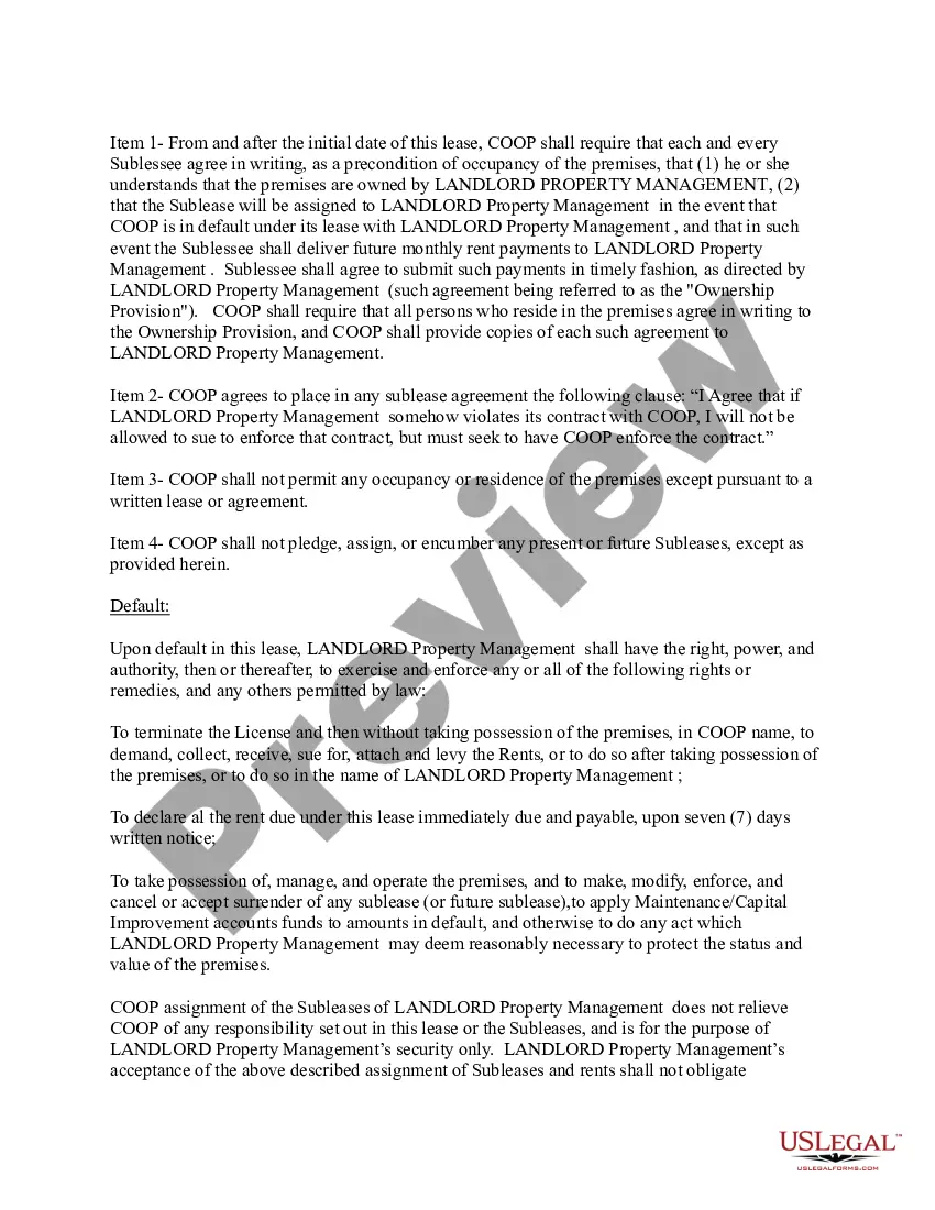Preview Master Lease Agreement