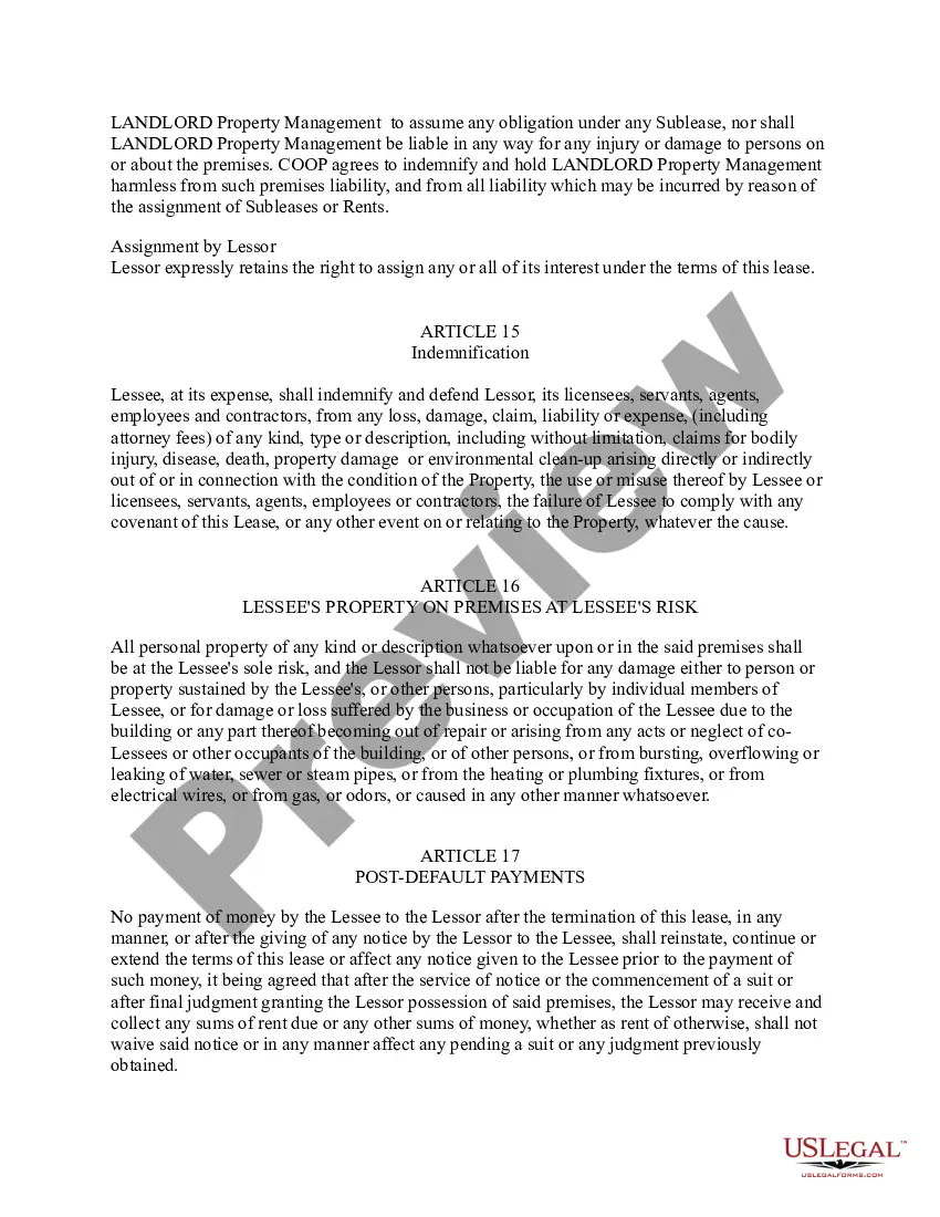 Preview Master Lease Agreement