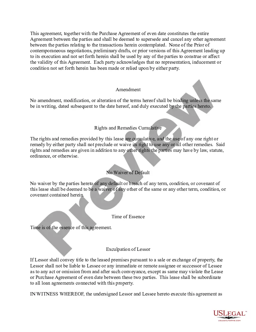 Preview Master Lease Agreement