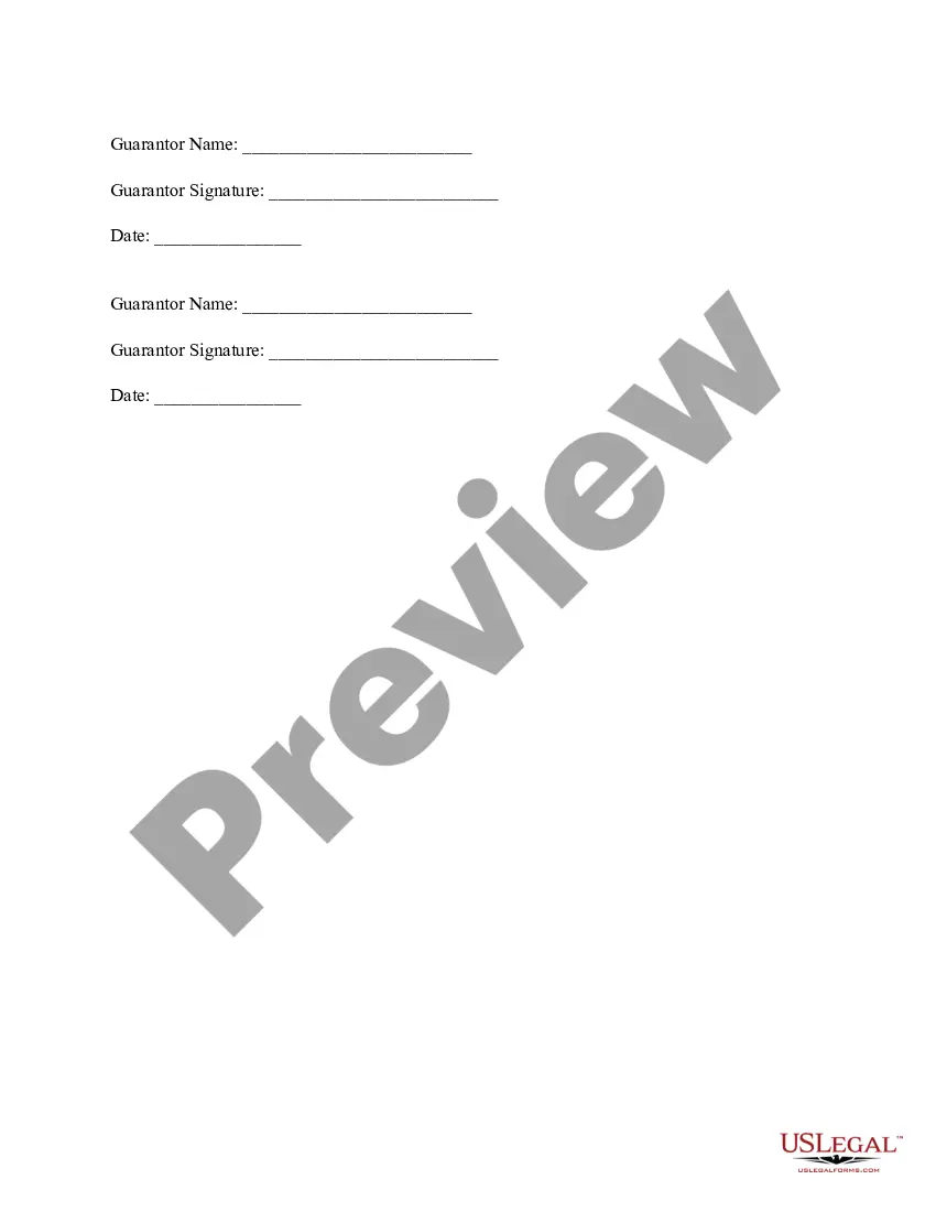 Preview Basic Lease Guaranty