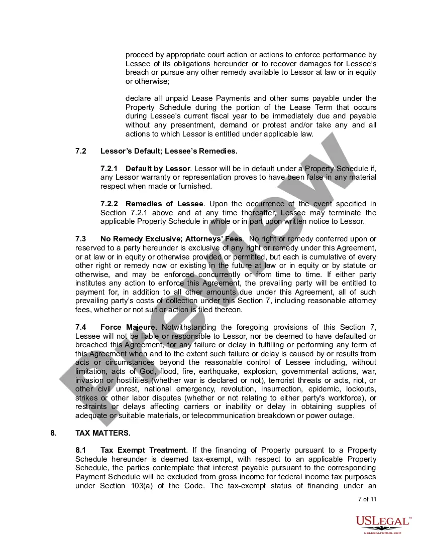 Preview Master Lease Purchase Agreement