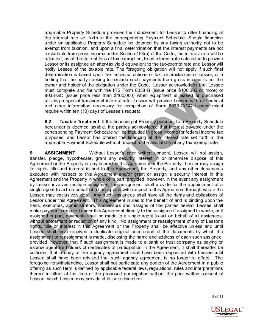 Preview Master Lease Purchase Agreement