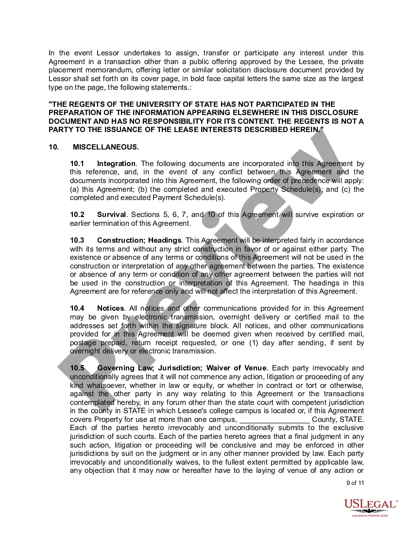 Preview Master Lease Purchase Agreement