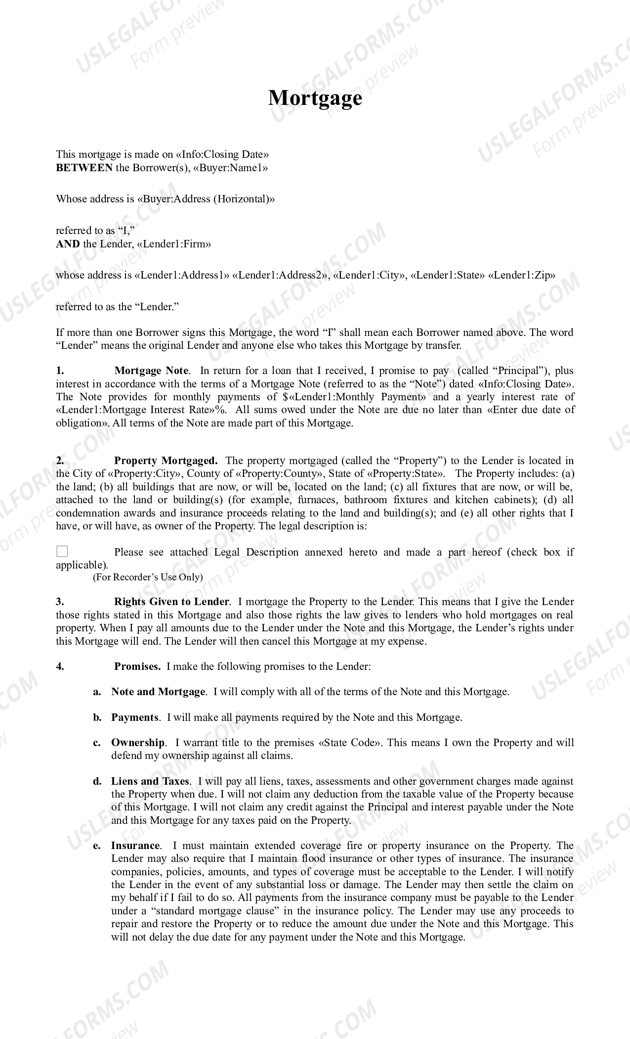 Mortgage Rider Sample Mortgage Sample Buyer to Seller | US Legal Forms