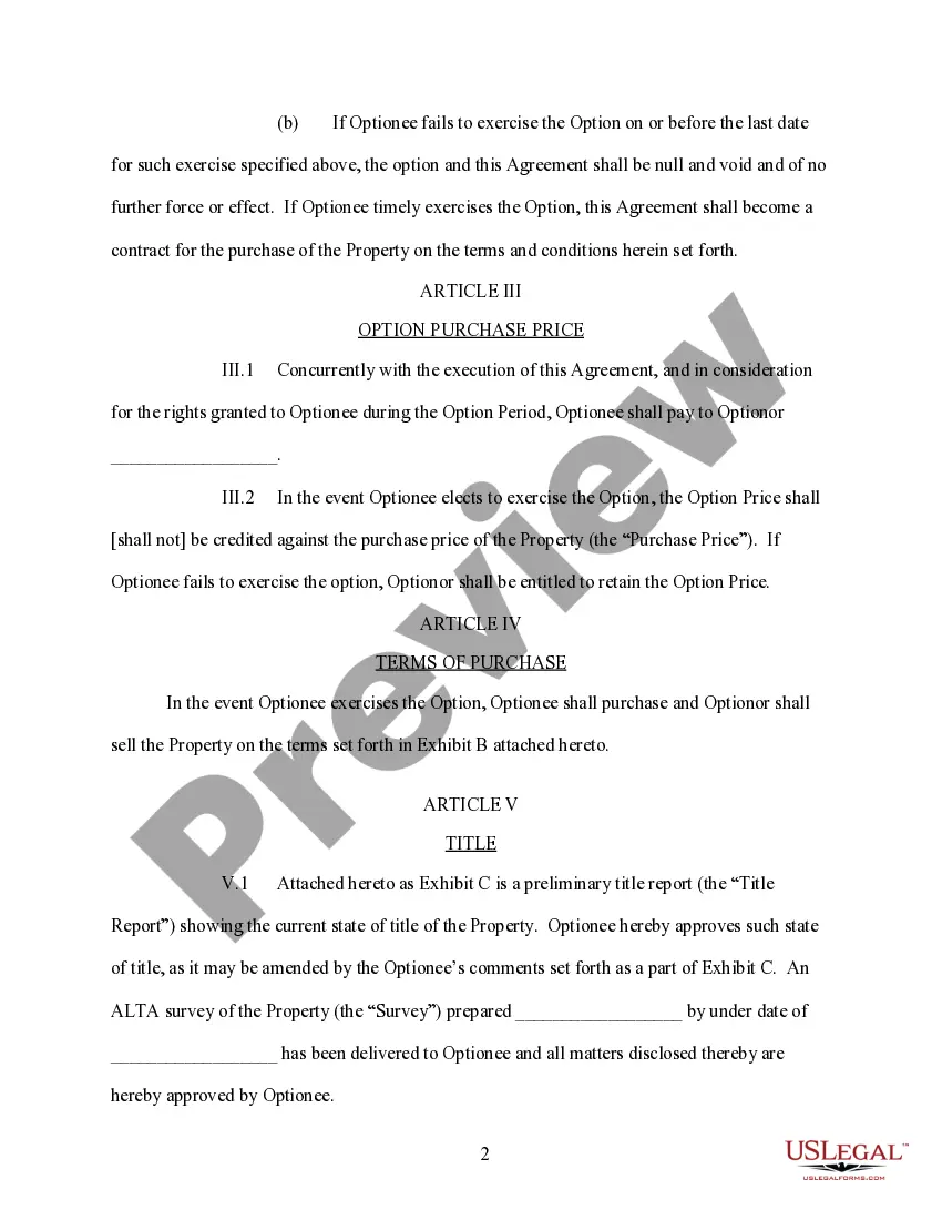 Preview Option Agreement