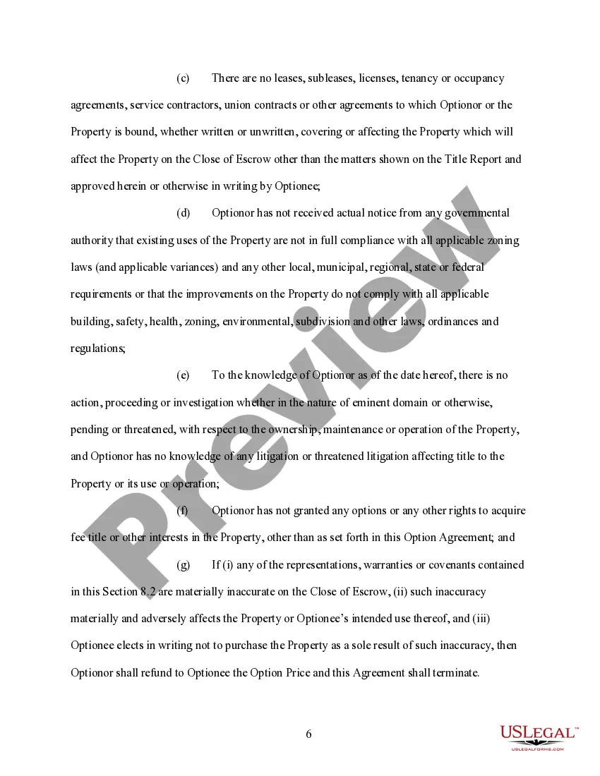 Preview Option Agreement