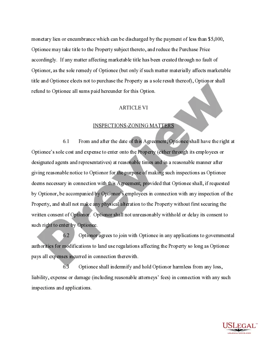 Get Option Agreement Preview Option Agreement