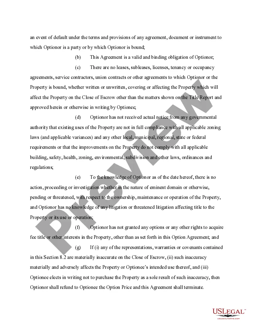 Get Option Agreement Preview Option Agreement