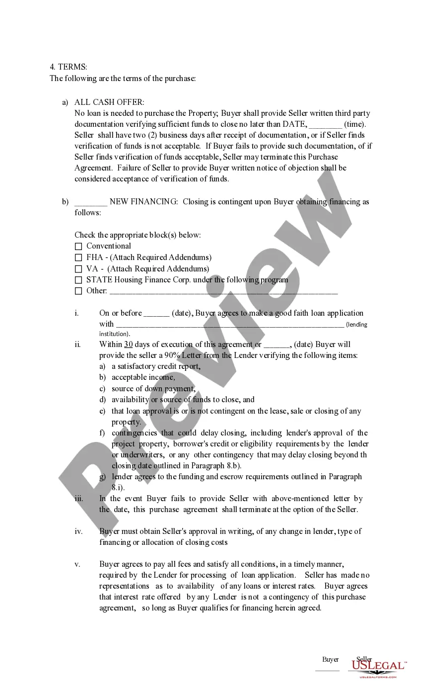 Preview Real Estate Purchase and Sales Agreement for New Construction (with earnest money receipt)