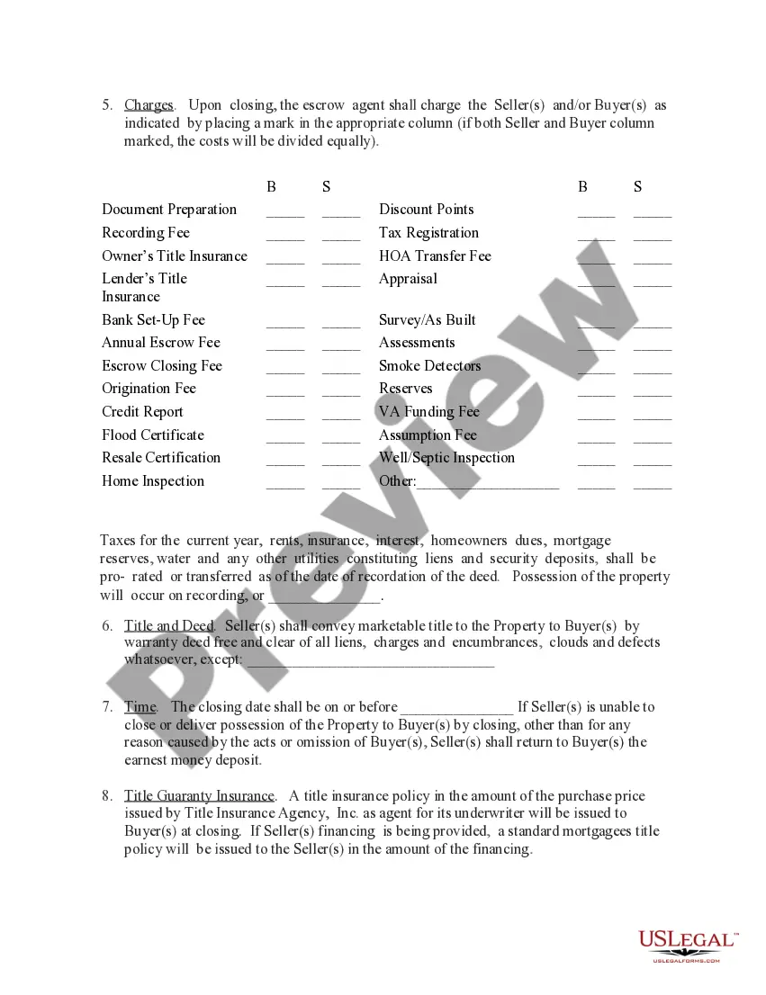 Preview For Sale by Owner Purchase and Sale Agreement (Help Packet)