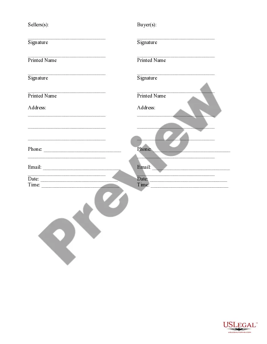 Preview For Sale by Owner Purchase and Sale Agreement (Help Packet)